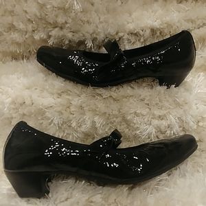 COPY - Paul Green. Black Patton 1"Kitten Heels
